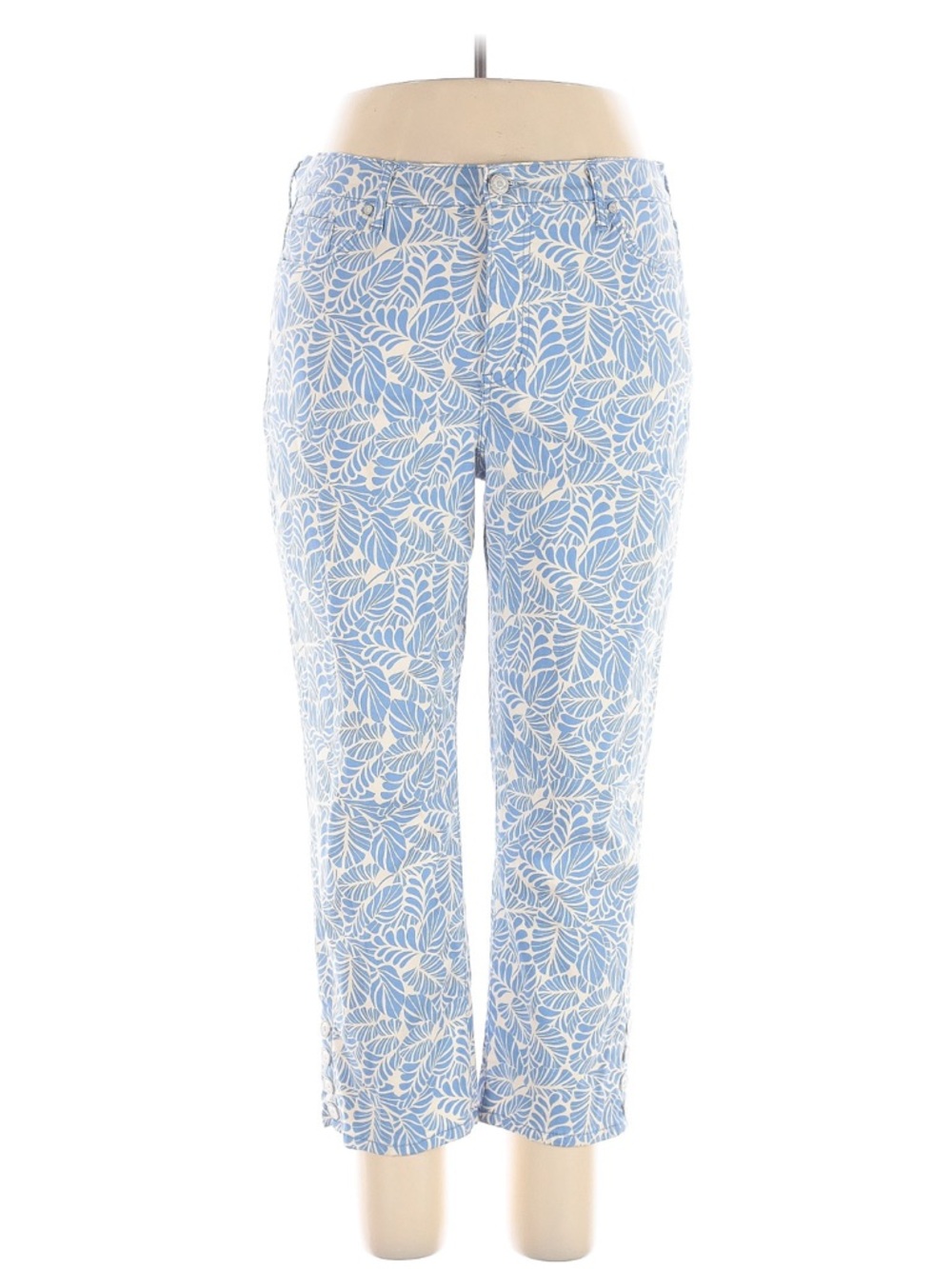 Code Bleu Light Blue Printed Crop Pants for Women